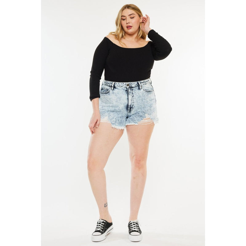 Kancan Distressed High Waist Denim Shorts