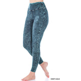 Mineral Washed Wide Waistband Yoga Leggings