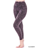 Mineral Washed Wide Waistband Yoga Leggings