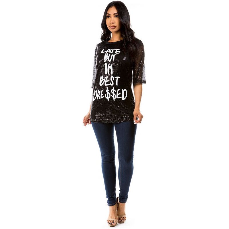 "BEST DRESSSED"  SEQUIN T-SHIRT