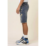 Boro Stitch Heavy Rip 7 Repair Denim Shorts