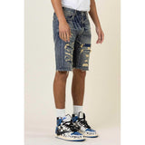 Boro Stitch Heavy Rip 7 Repair Denim Shorts