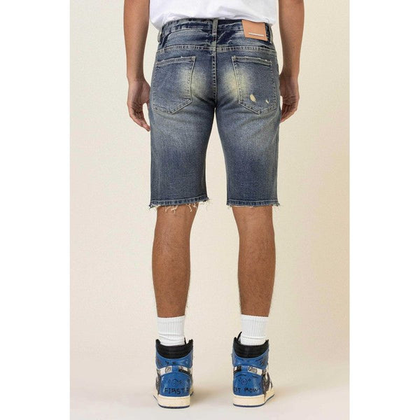 Boro Stitch Heavy Rip 7 Repair Denim Shorts