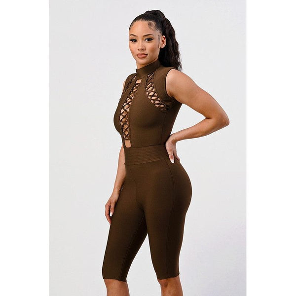 Criss Cross Sexy Bandage Romper