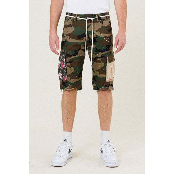 Flowers Patch Camo Cargo Short