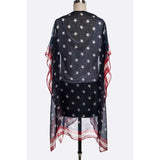 Flag Print Light Weight Kimono