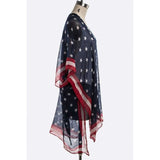 Flag Print Light Weight Kimono