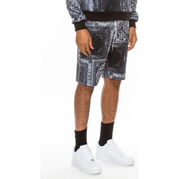 Weiv Mens Paisley Bandana Print Shorts