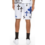 Mens Chrome Cross Skull Shorts