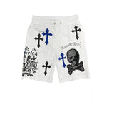 Mens Chrome Cross Skull Shorts