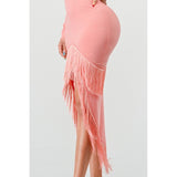 SWEETHEART TASSEL BANDAGE DRESS