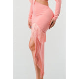 SWEETHEART TASSEL BANDAGE DRESS