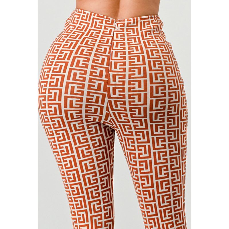 Geometric Glamour: High-Waisted Patterned Pants