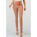 Geometric Glamour: High-Waisted Patterned Pants