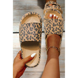 Leopard Print Thick Sole Slip On Slippers