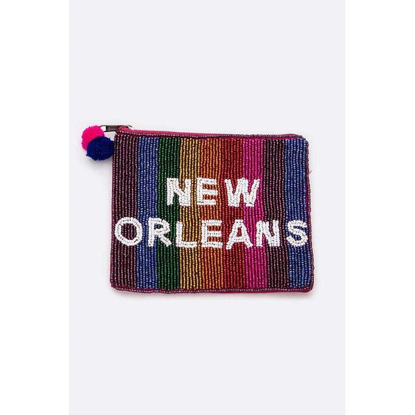 NEW ORLEANS Beaded Zip Pouch