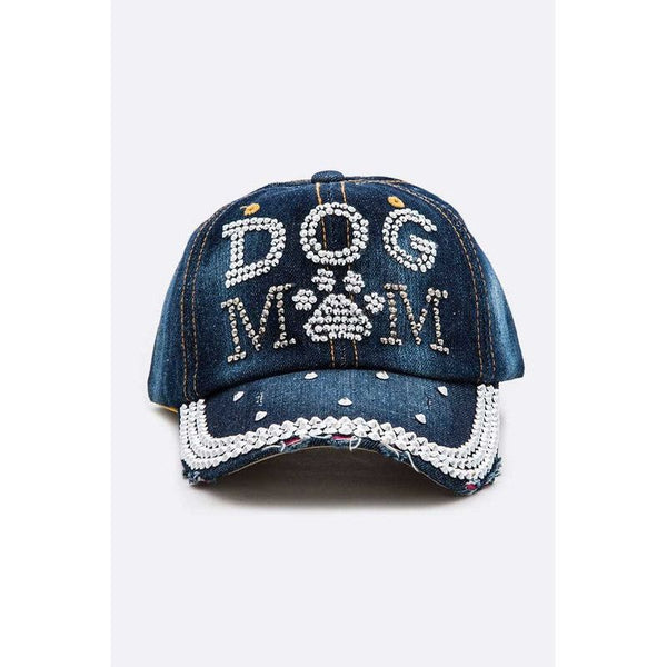 Dog Mom Stone Denim Cap