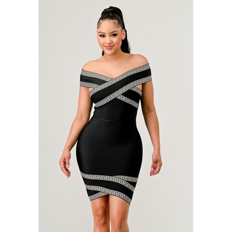 HOLIDAY COLLECTION OFF SHOULDER MINI DRESS