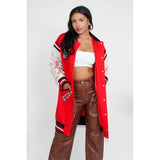 Long Fit Letterman Jacket