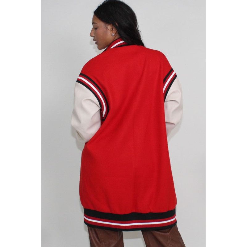 Long Fit Letterman Jacket