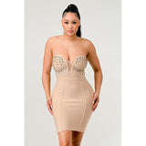 Betting on you casual embellished bandage dress