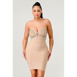 Betting on you casual embellished bandage dress