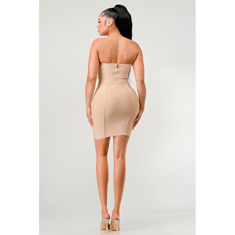 Betting on you casual embellished bandage dress