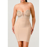 Betting on you casual embellished bandage dress