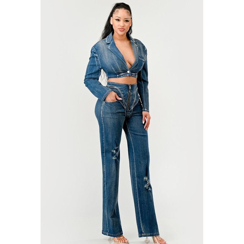 Cool Chick Denim Pant Set