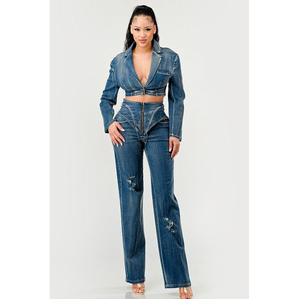 Cool Chick Denim Pant Set