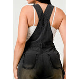 Urban Noir Denim Overalls Black Jumpsuit