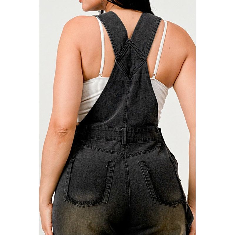 Urban Noir Denim Overalls Black Jumpsuit