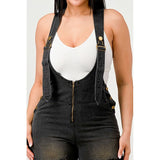 Urban Noir Denim Overalls Black Jumpsuit