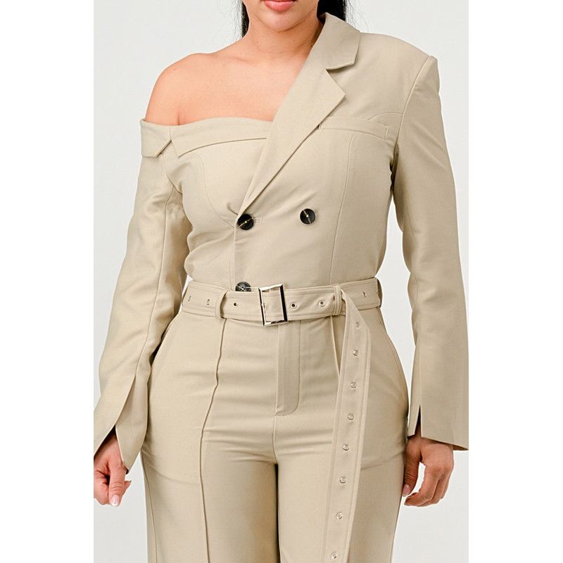 Savannah Elegance Trench Jumpsuit