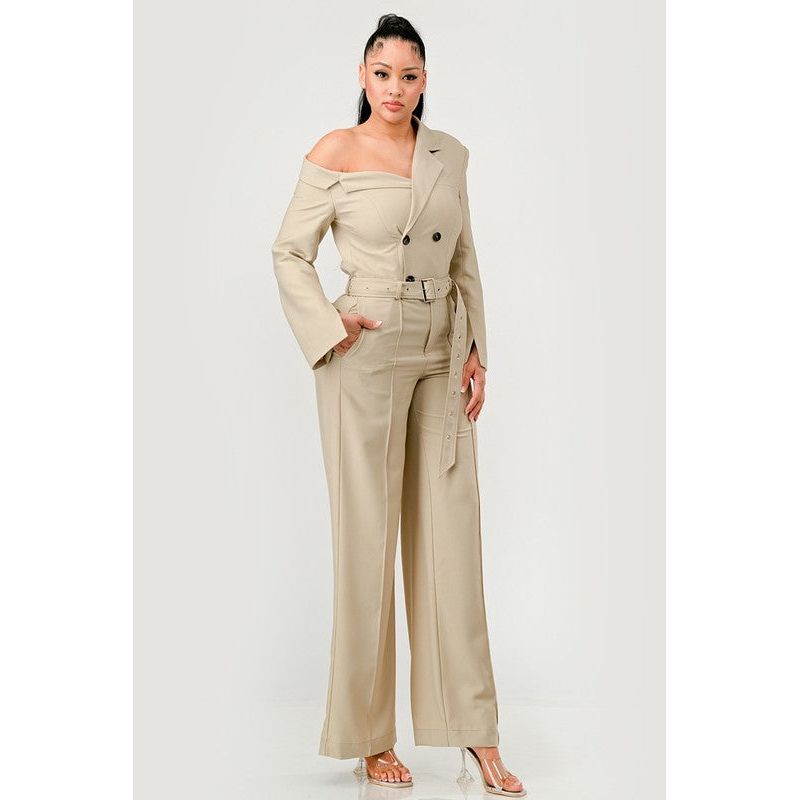 Savannah Elegance Trench Jumpsuit