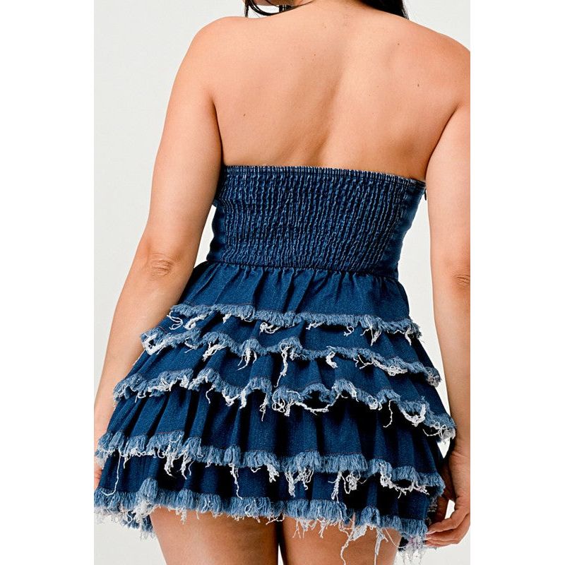 Denim Delight Tiered Ruffle Dress