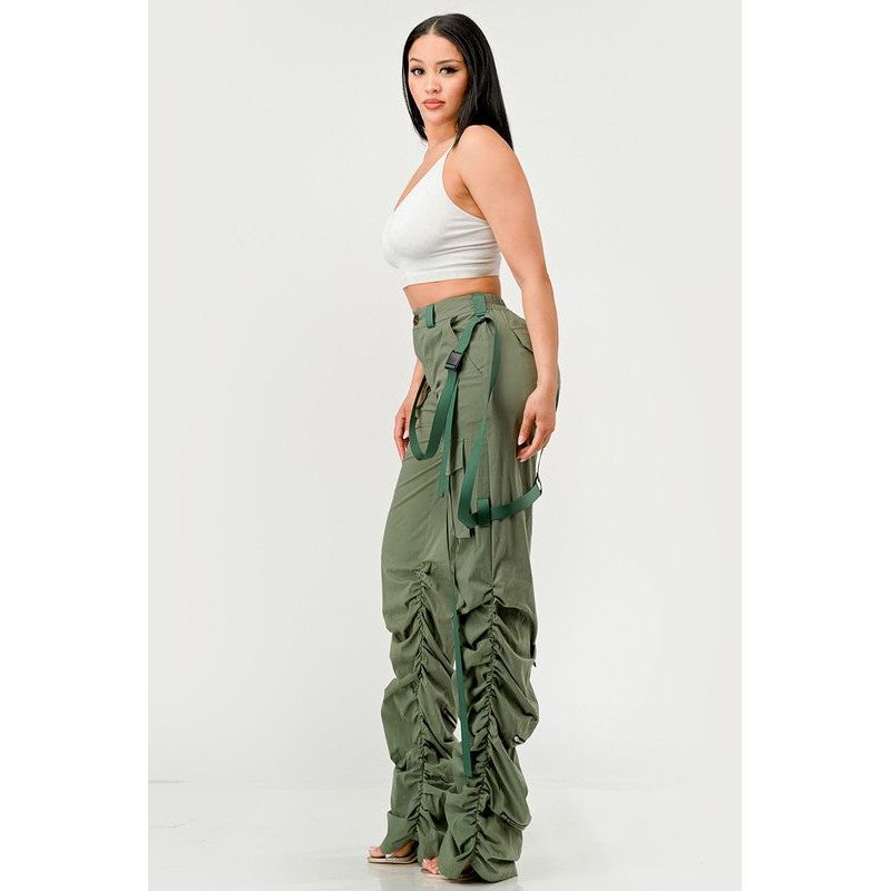 Ruched Utility Elegance Pants