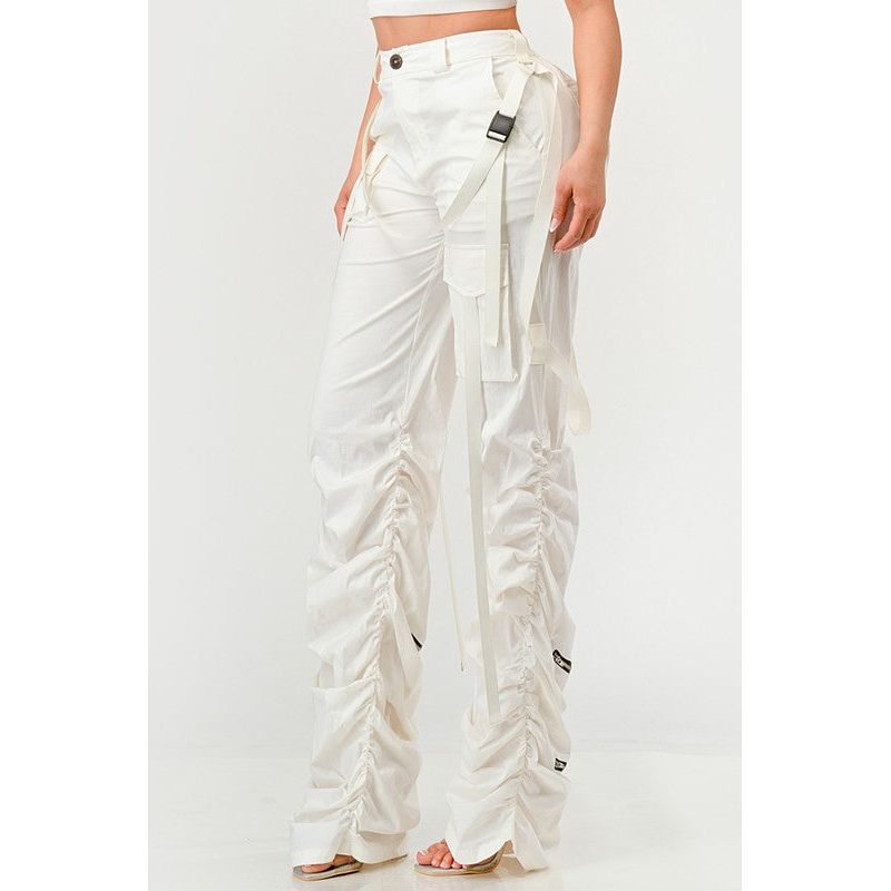 Ruched Utility Elegance Pants