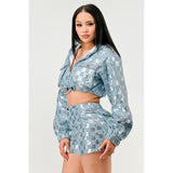 Glitz & Denim Sequin Hoodie Set