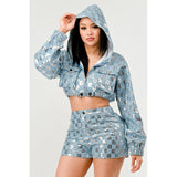 Glitz & Denim Sequin Hoodie Set