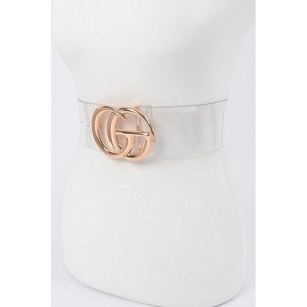 Plus Size Logo Clear PVC Belt