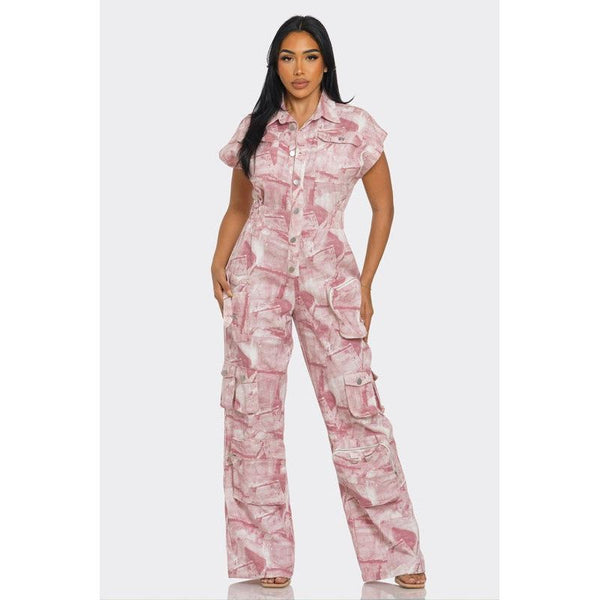 Pink Whisper Tie-Dye Jumpsuit