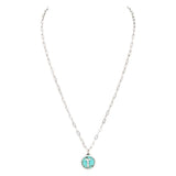 Initial T Turquoise Pendant Necklace