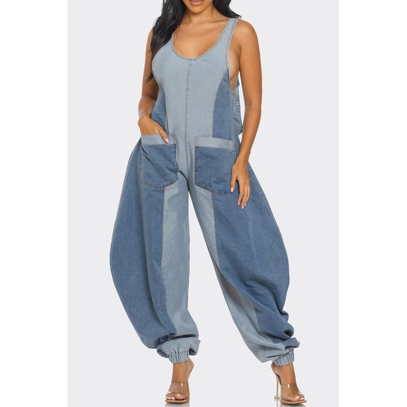 Denim Patchwork Harlem Jumpsuit