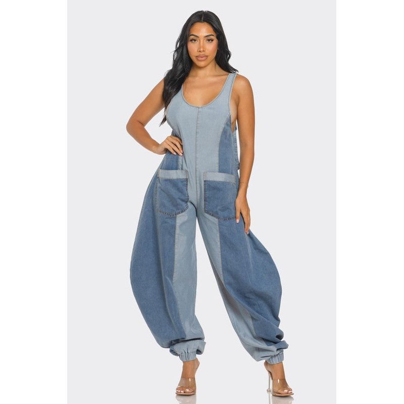 Denim Patchwork Harlem Jumpsuit