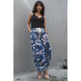 Urban Chic Drawstring Denim Cargo Pants- PLUS SIZE