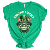 Feline Lucky Graphic Crew Neck Tee