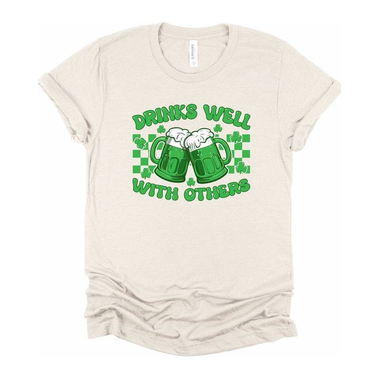 Drinks Well With Others Graphic Crew Neck Tee