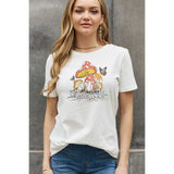 Simply Love Mushroom & Butterfly Graphic Cotton T-Shirt