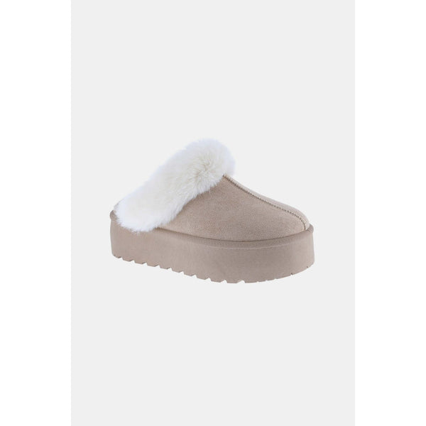 Weeboo Thick Bottom Fur Trim Snow Slippers